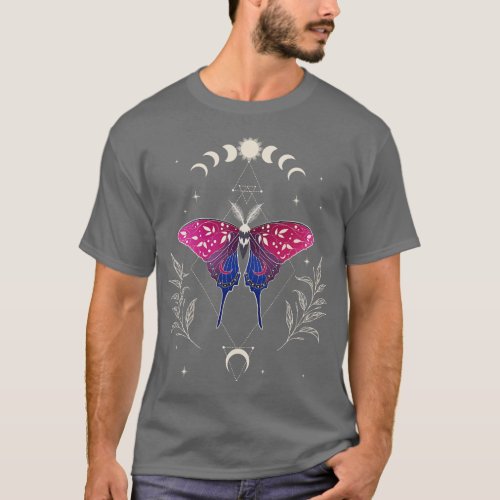 Bisexual Luna Moth Celestial  LGBT Pride Flag 1 T_Shirt