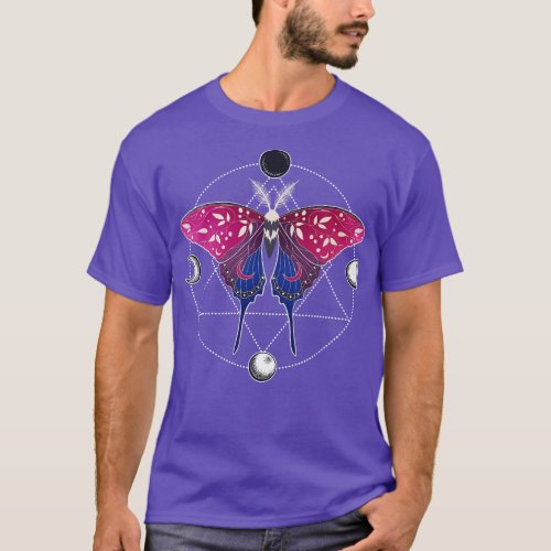Bisexual Luna Moth Celestial  LGBT Pride Flag T_Shirt