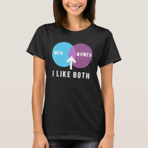 bisexual men women i like both venn diagram lgbt p T-Shirt