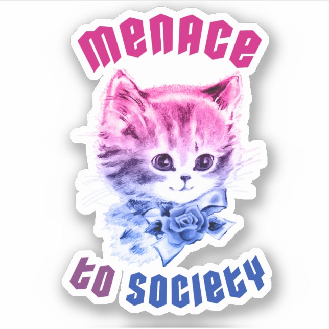 Bisexual Menace Kitty Sticker (Front)