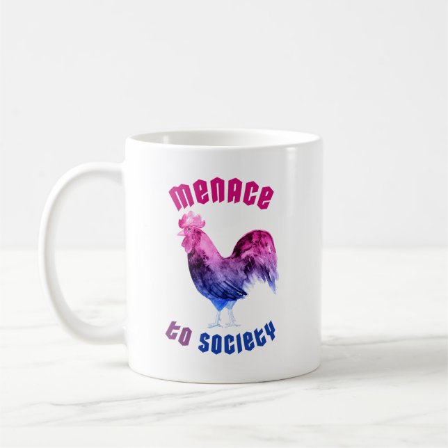 Bisexual Menace Rooster Coffee Mug (Left)