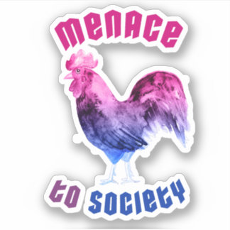 Bisexual Menace Rooster Sticker