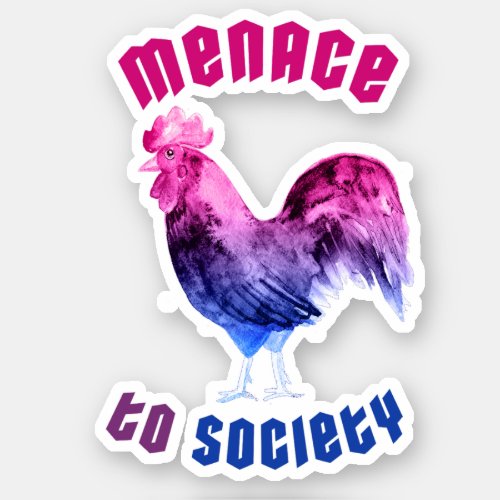 Bisexual Menace Rooster Sticker