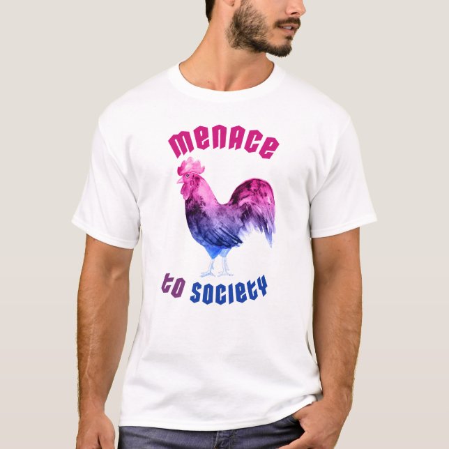 Bisexual Menace Rooster T-Shirt (Front)