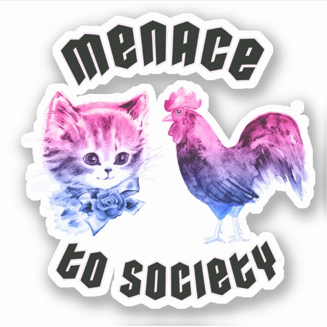 Bisexual Menace to Society Sticker (Front)