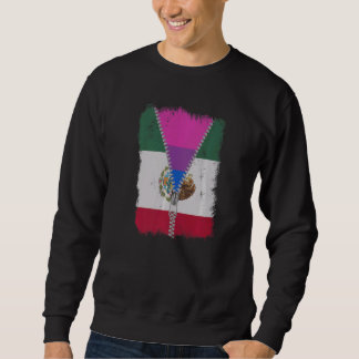 Bisexual Mexico Flag Zip Mexican Lgbt Pride Sweatshirt