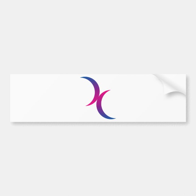 Bisexual moon symbol bumper sticker (Front)