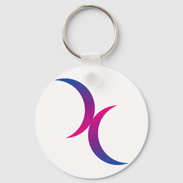 Bisexual moon symbol keychain (Front)