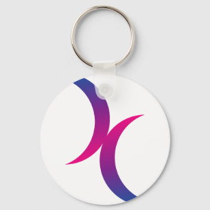 Bisexual moon symbol keychain