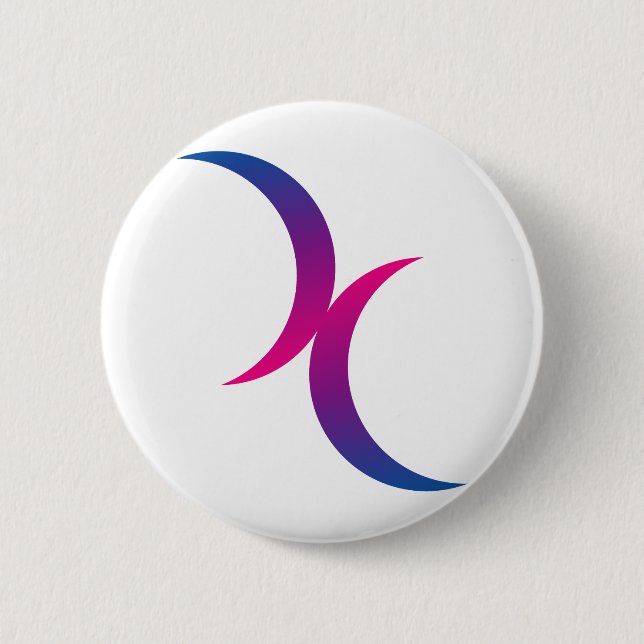 Bisexual moon symbol pinback button (Front)