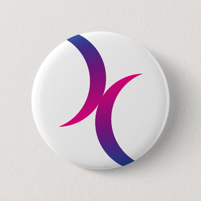 Bisexual moon symbol pinback button (Front)