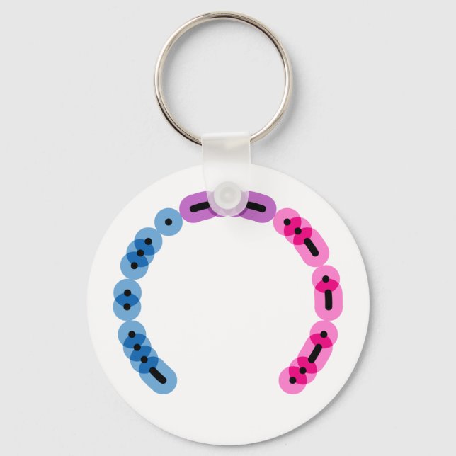 Bisexual Morse Code Arc Keychain (Front)