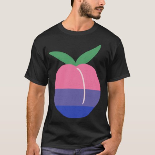 Bisexual Peach LGBTQ Bi Pride Flag Cottagecore Kaw T_Shirt
