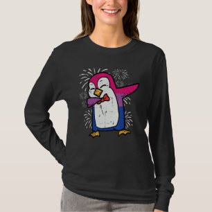 Bisexual Penguin Dab Bi Flag Pride Month Lgbt Men  T-Shirt