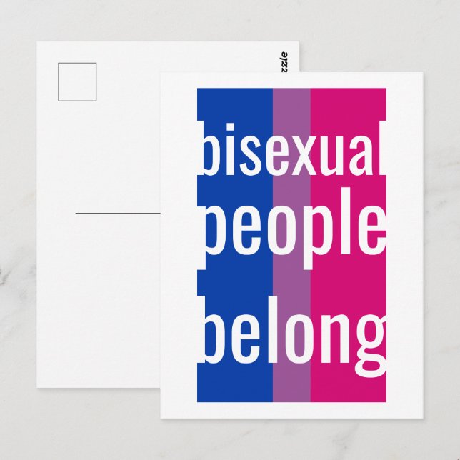 bisexual people belong postcard (Front/Back)