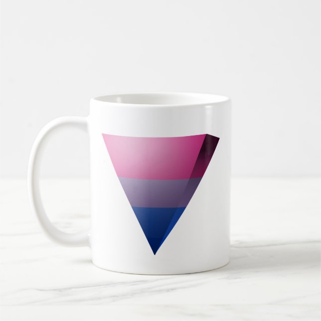 BISEXUAL PRIDE 3D TRIANGLE -.png Coffee Mug (Left)