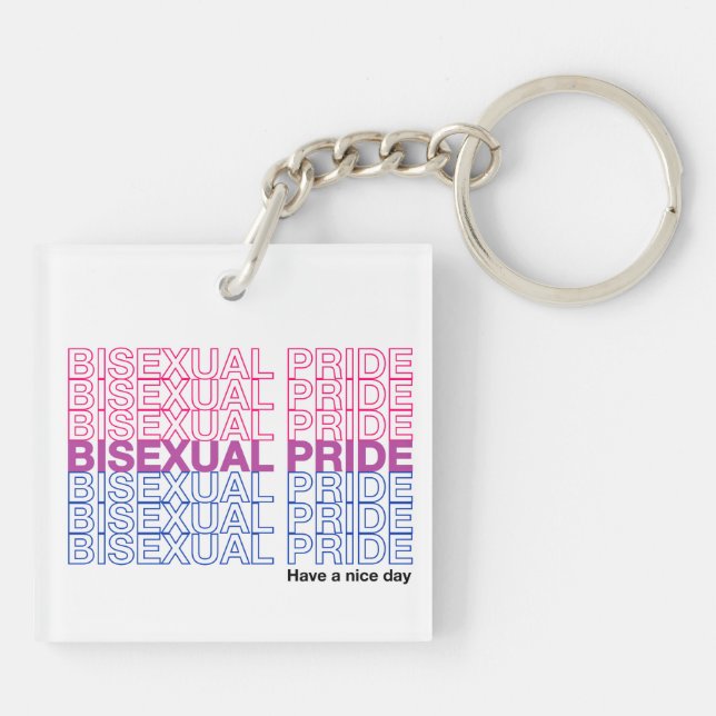 Bisexual Pride Acrylic Keychain (Back)