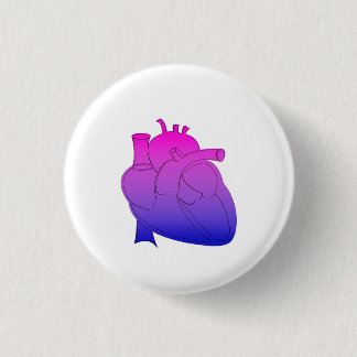 Bisexual Pride Anatomical Heart Button