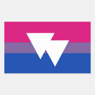 Bisexual Pride and Symbol Flag - Rectangular Sticker