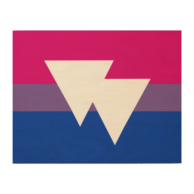 Bisexual Pride and Symbol Flag - Wood Wall Art (Front)