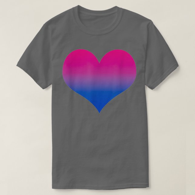 Bisexual Pride Bi Flag Heart Gradient Lgbtq Love T-Shirt (Design Front)
