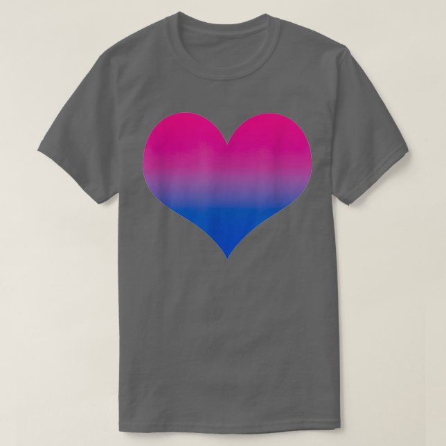 Bisexual Pride Bi Flag Heart Gradient Lgbtq Love T-Shirt (Design Front)