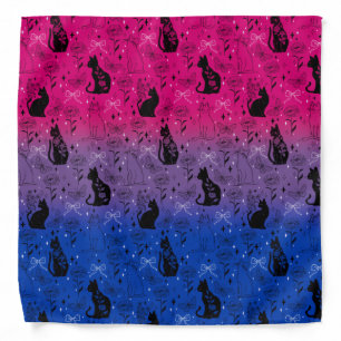 Bisexual Pride Black Cat - Mystical Witchy Bandana