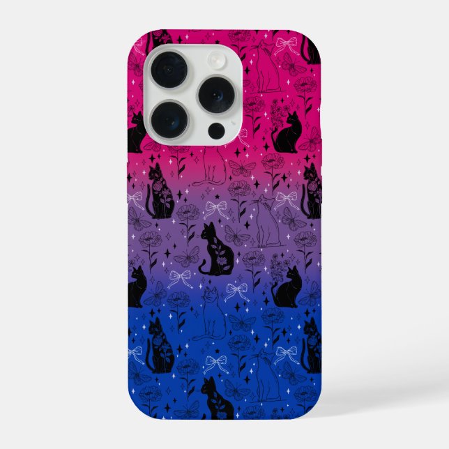 Bisexual Pride Black Cat - Mystical Witchy Iphone Case (Back)