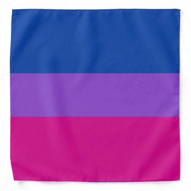 Bisexual Pride, Bold Stripes, LGBTQ PRIDE Bandana (Front)