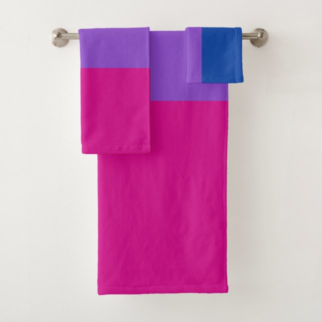Bisexual Pride, Bold Stripes, LGBTQ PRIDE Bath Towel Set (Insitu)