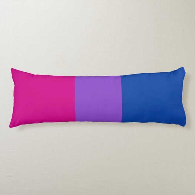 Bisexual Pride, Bold Stripes, LGBTQ PRIDE Body Pillow (Front)