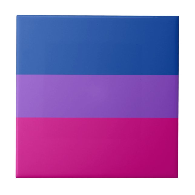 Bisexual Pride, Bold Stripes, LGBTQ PRIDE Ceramic Tile (Front)