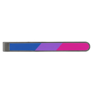 Bisexual Pride, Bold Stripes, LGBTQ PRIDE Gunmetal Finish Tie Bar