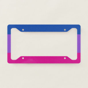 Bisexual Pride, Bold Stripes, LGBTQ PRIDE License Plate Frame