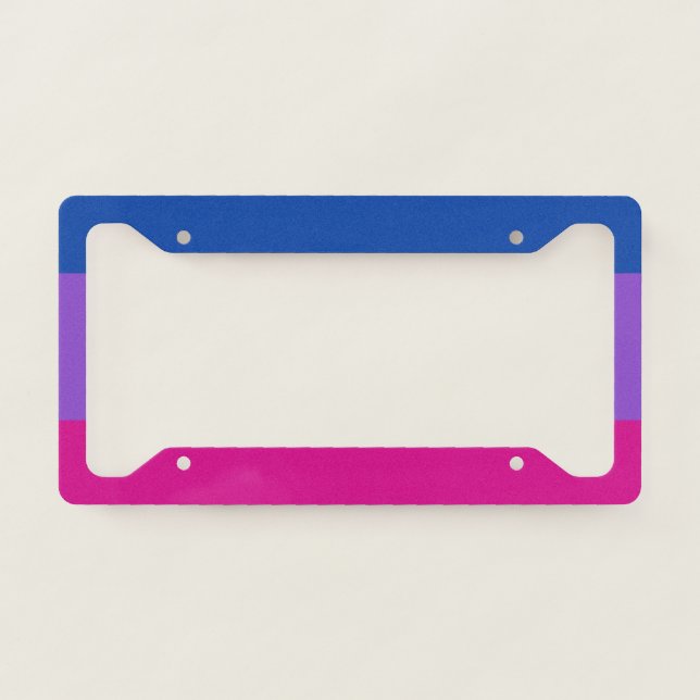 Bisexual Pride, Bold Stripes, LGBTQ PRIDE License Plate Frame (Front)
