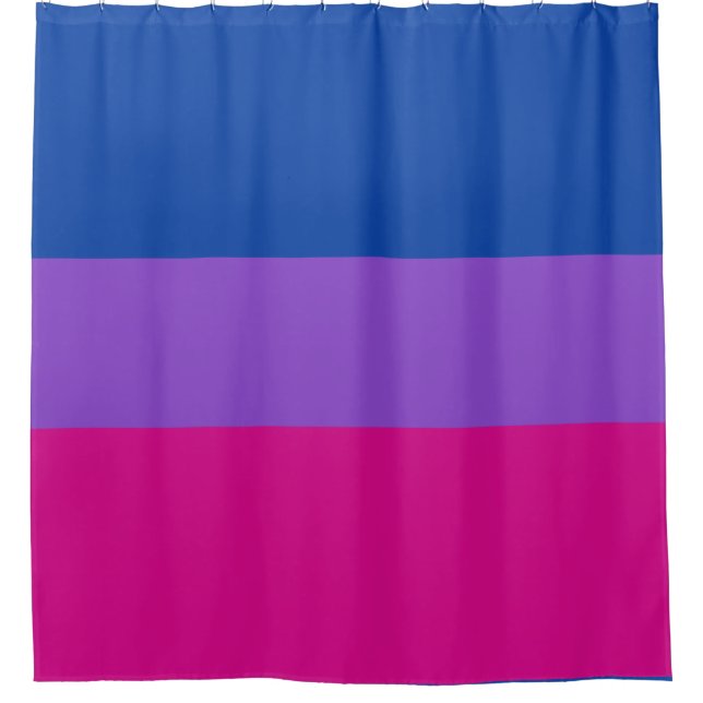 Bisexual Pride, Bold Stripes, LGBTQ PRIDE Shower Curtain (Front)
