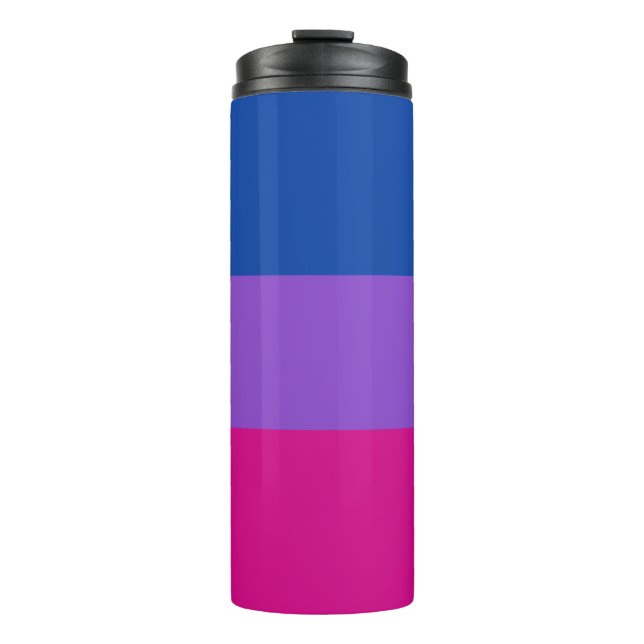 Bisexual Pride, Bold Stripes, LGBTQ PRIDE Thermal Tumbler (Front)