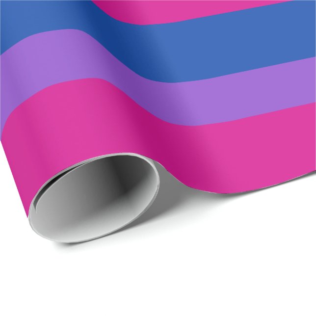 Bisexual Pride, Bold Stripes, LGBTQ PRIDE Wrapping Paper (Roll Corner)