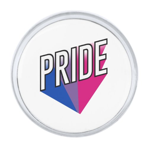 Bisexual Pride Burst Silver Finish Lapel Pin