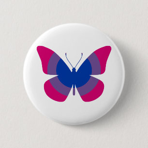 Bisexual Pride Butterfly Button