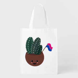 Bisexual Pride Cactus Grocery Bag