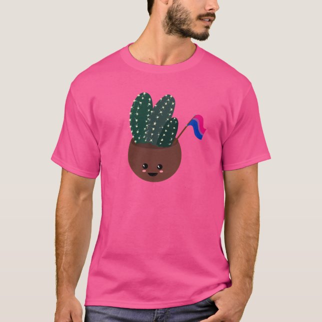 Bisexual Pride Cactus T-Shirt (Front)