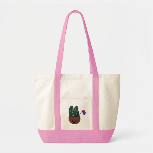 Bisexual Pride Cactus Tote Bag (Front)