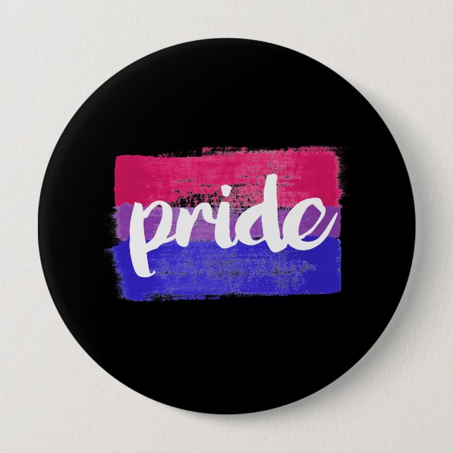 BISEXUAL PRIDE CALLIGRAPHY - PAINTED BISEXUAL PRID PINBACK BUTTON (Front)