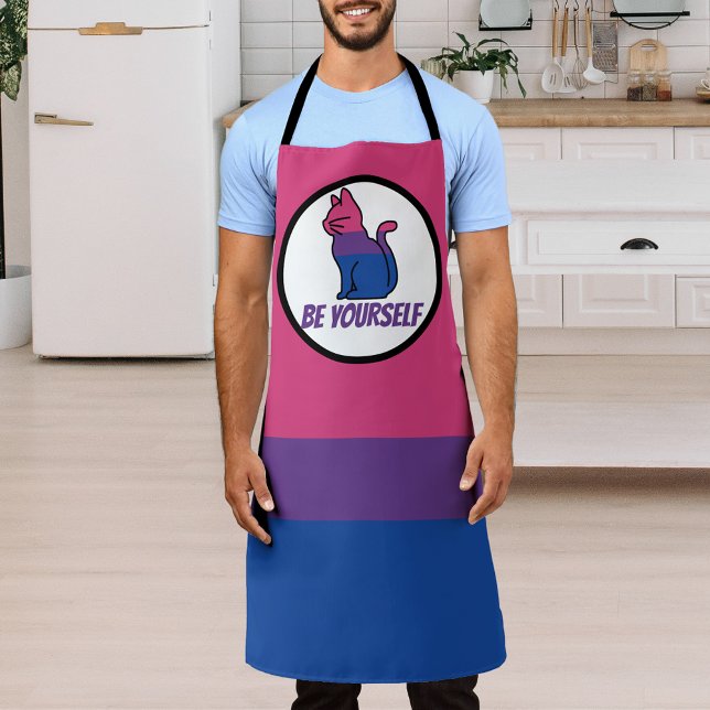 Bisexual Pride Cat  - Be Yourself Apron (Creator Uploaded)