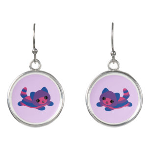 Bisexual Pride Cat Earrings