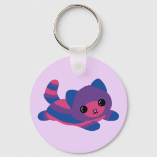 Bisexual Pride Cat Keychain