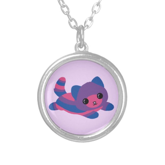 Bisexual Pride Cat Necklace (Front)