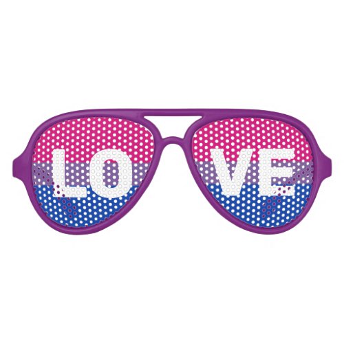 Bisexual Pride Celebrate LOVE Aviator Sunglasses