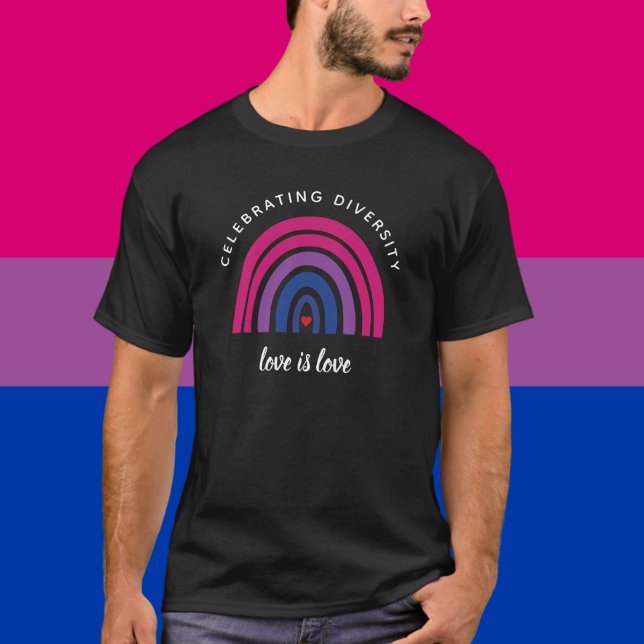 Bisexual Pride Celebrating Diversity Love Is Love T-Shirt (Creator Uploaded)